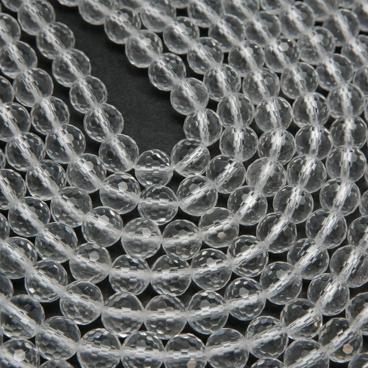 Faceted clear  quartz beads.