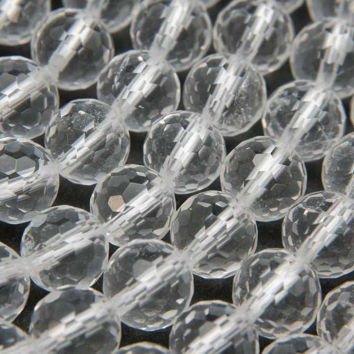 Faceted clear  quartz beads.