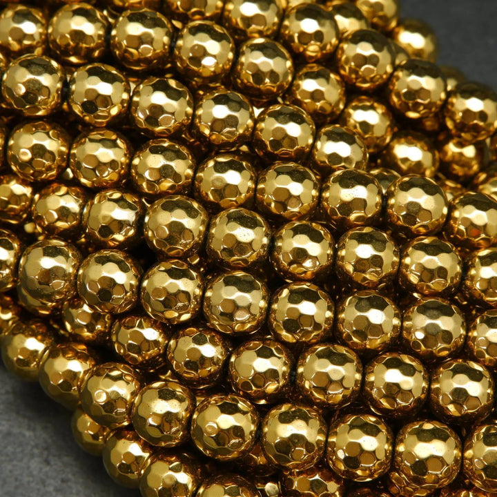 Deep gold hematite beads.