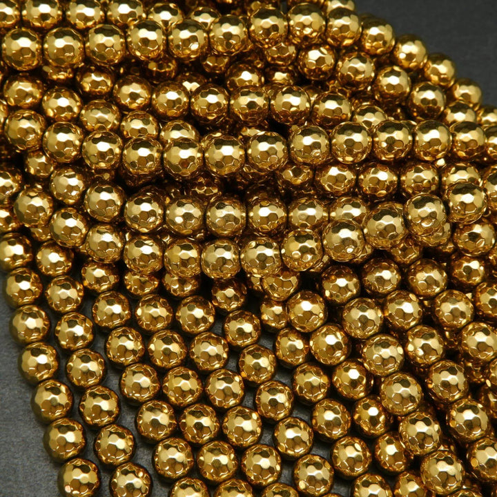 Deep gold hematite beads.