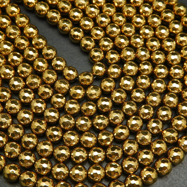 Deep gold hematite beads.