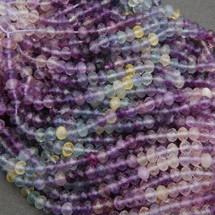 Rainbow Fluorite · Ombre · Microfaceted · Rondelle · 5.5mm, Tejas Beads, Beads