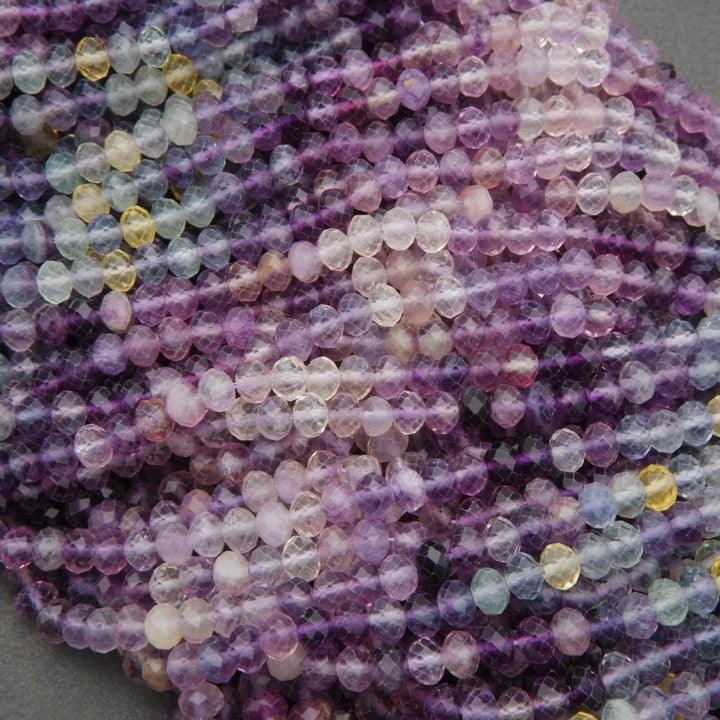 Rainbow Fluorite · Ombre · Microfaceted · Rondelle · 5.5mm, Tejas Beads, Beads