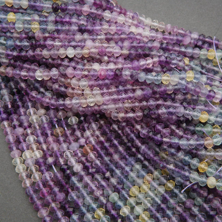 Rainbow Fluorite · Ombre · Microfaceted · Rondelle · 5.5mm, Tejas Beads, Beads