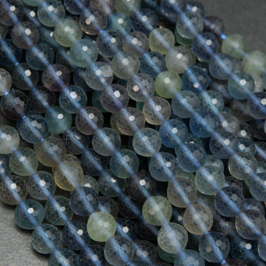 Faceted Round Fluorite Beads.