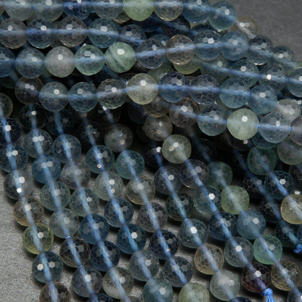 Faceted Round Fluorite Beads.