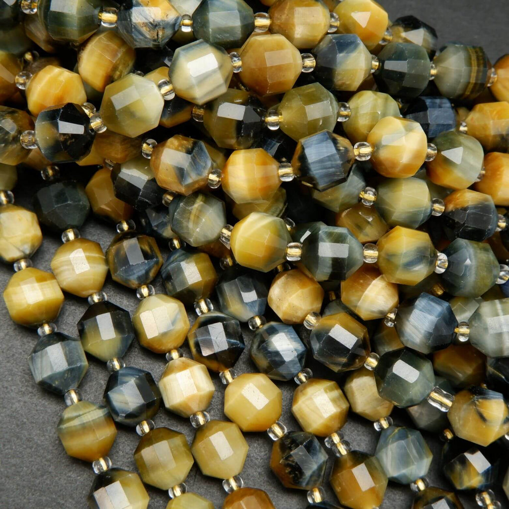 Blonde and Blue Tiger's Eye Beads For Jewelry Making