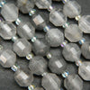 Faceted Prism Shape Cloudy Quartz Beads