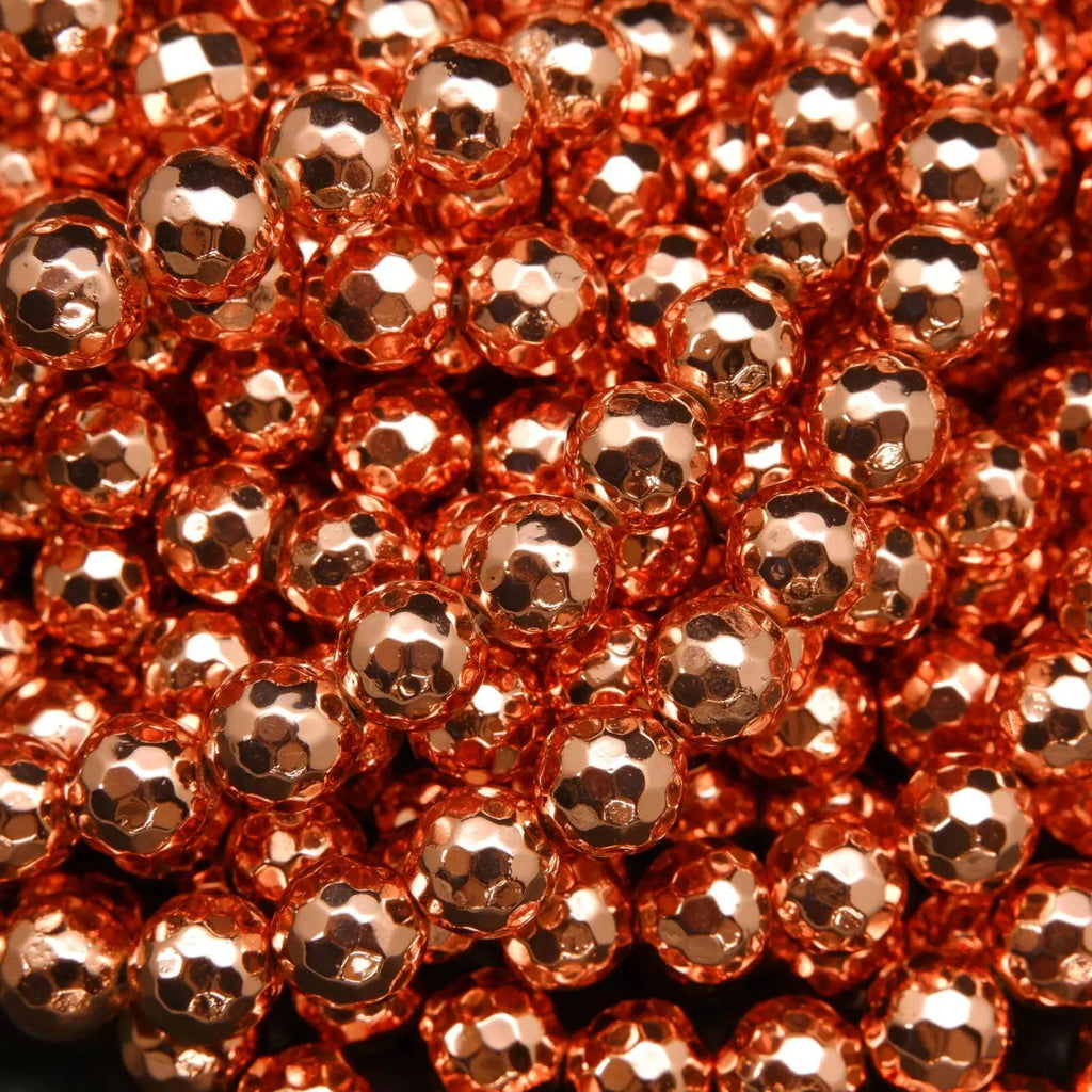 Rose gold hematite beads.