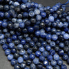 Faceted blue sodalite beads.