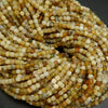 Microfaceted Cube Shape Yellow Beads