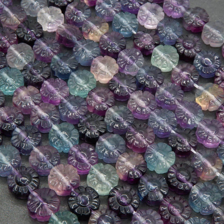 Fluorite flower shape beads.