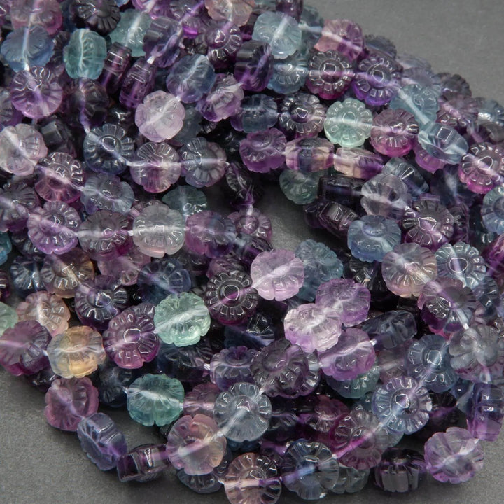 Fluorite flower shape beads.