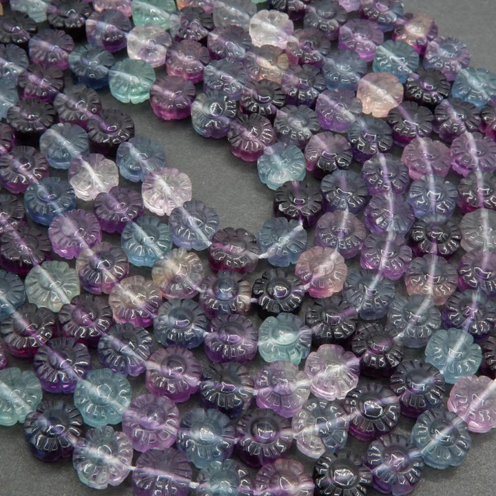 Fluorite flower shape beads.