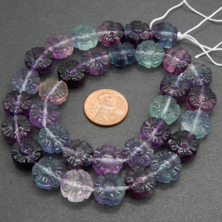 Fluorite flower shape beads.