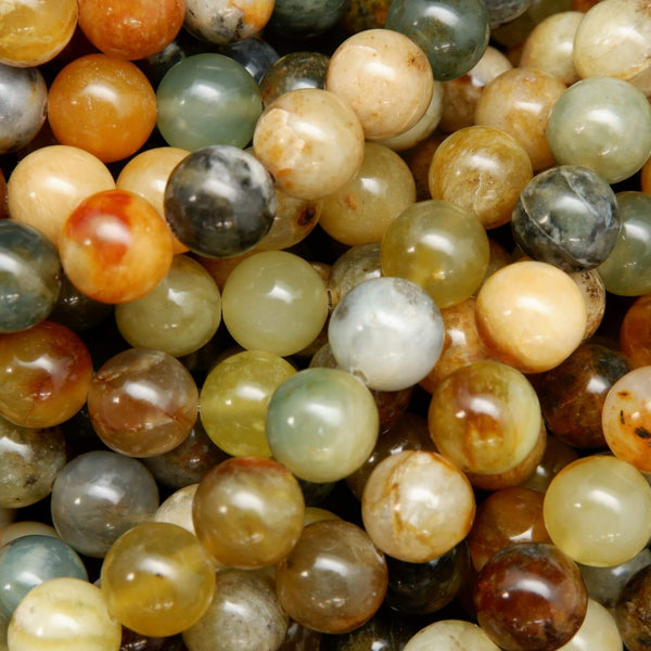 Natural Flower Jade Beads | Round Polished Finish