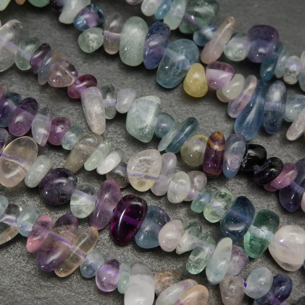 Multicolor fluorite beads.