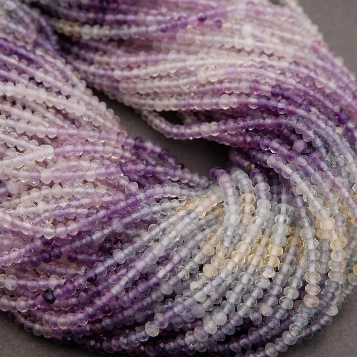 Purple, Green, and Yellow Fluorite Beads.
