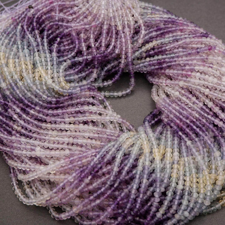 Purple, Green, and Yellow Fluorite Beads.