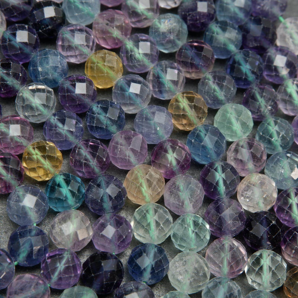 Translucent Multicolor Fluorite Beads.