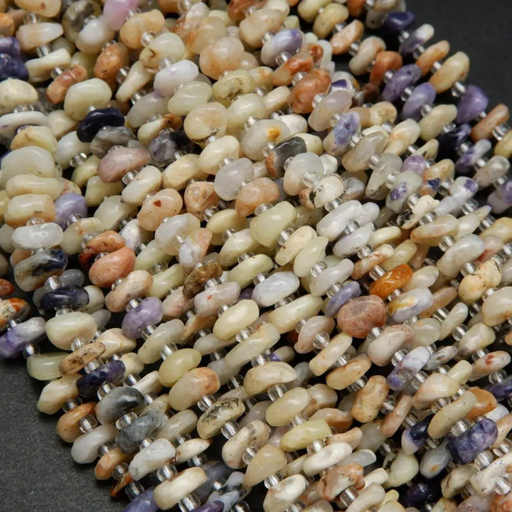 Freeform Disk Shape Opal Beads With Spacers
