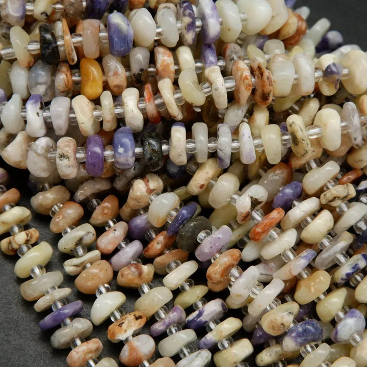 Freeform Disk Shape Opal Beads With Spacers
