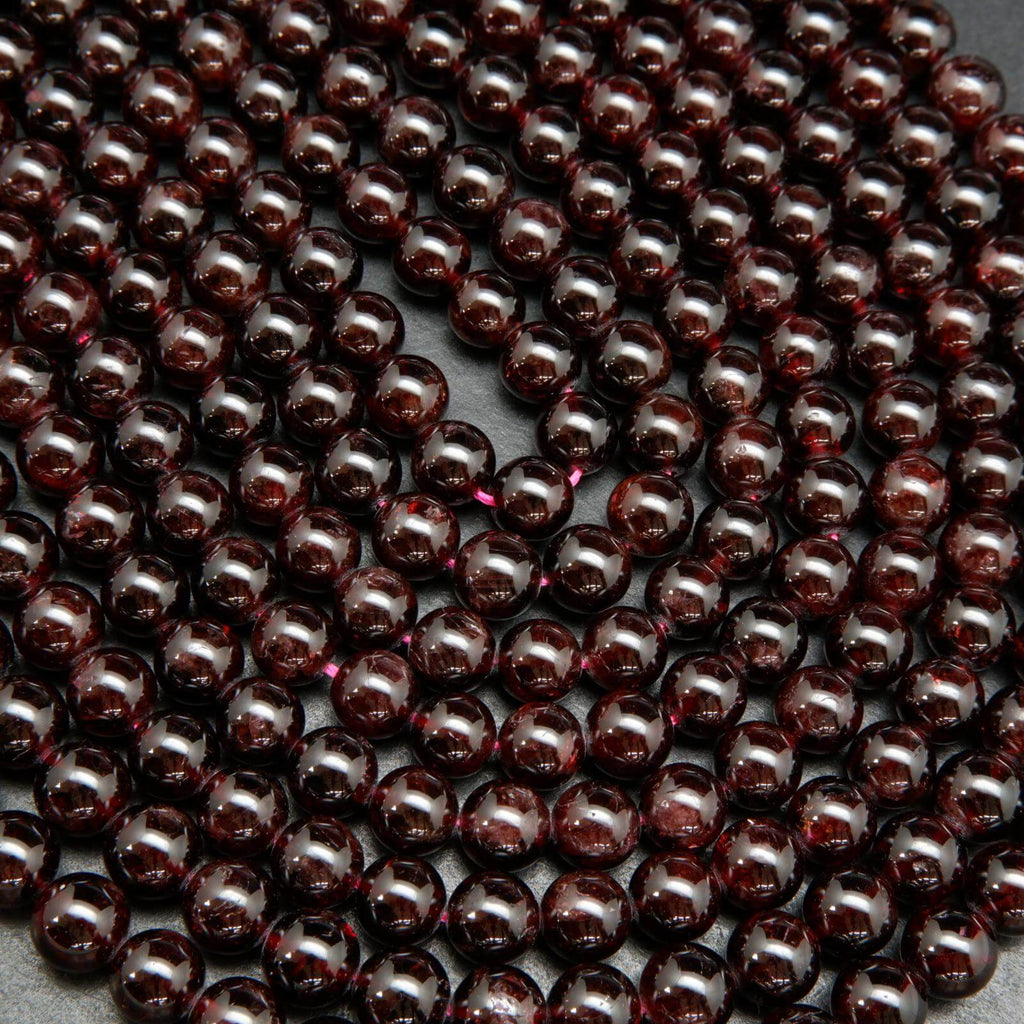 Polished Red Garnet Beads.