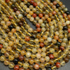 Multicolor rutilated quartz beads.
