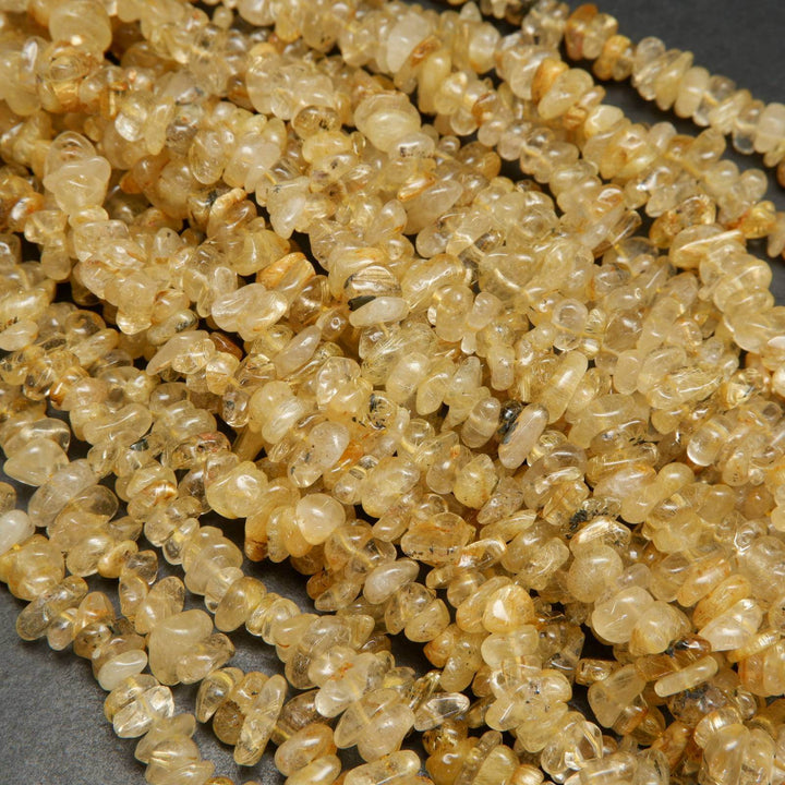 Golden Rutilated Chip Beads.