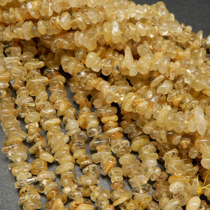 Golden Rutilated Chip Beads.