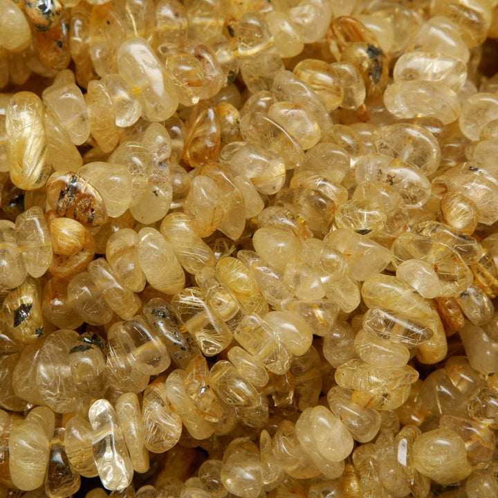 Golden Rutilated Chip Beads.
