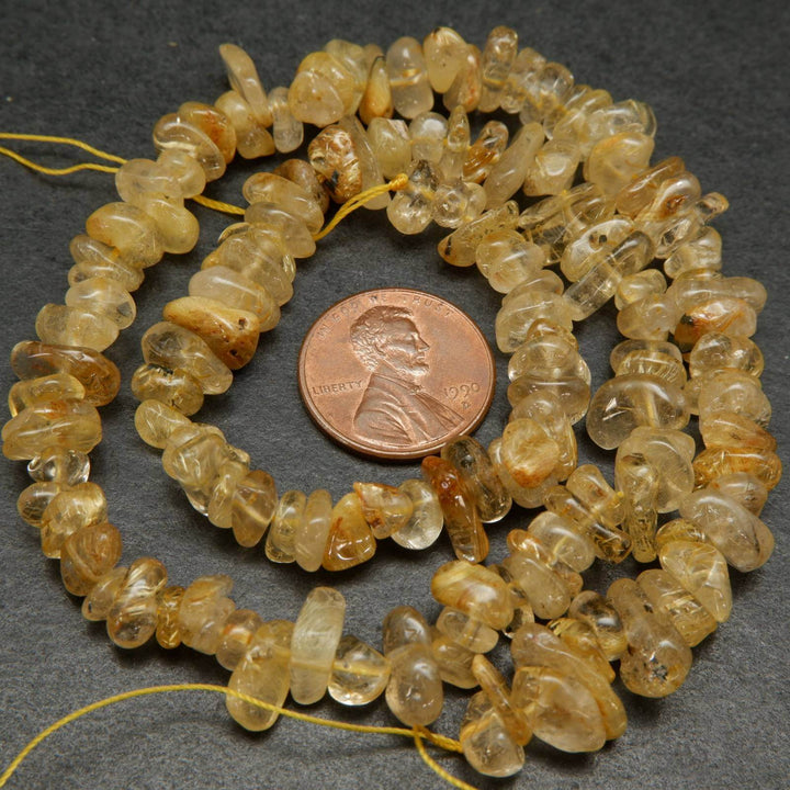 Golden Rutilated Chip Beads.