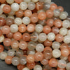Round Polished Multicolor Moonstone Beads