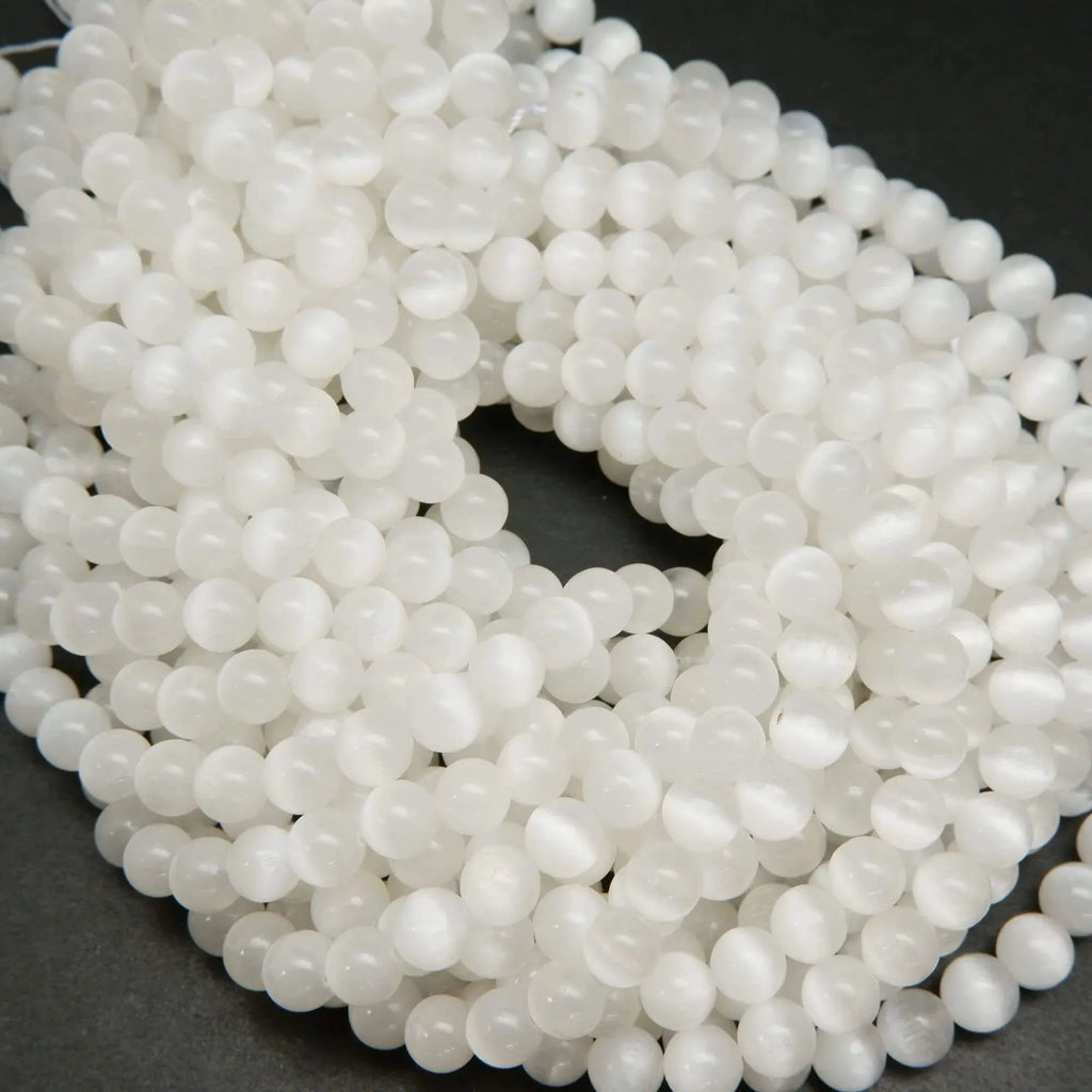 Chatoyant Selenite Round Beads