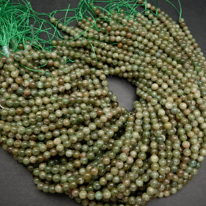 Green apatite beads.