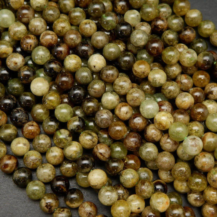 Green garnet beads.