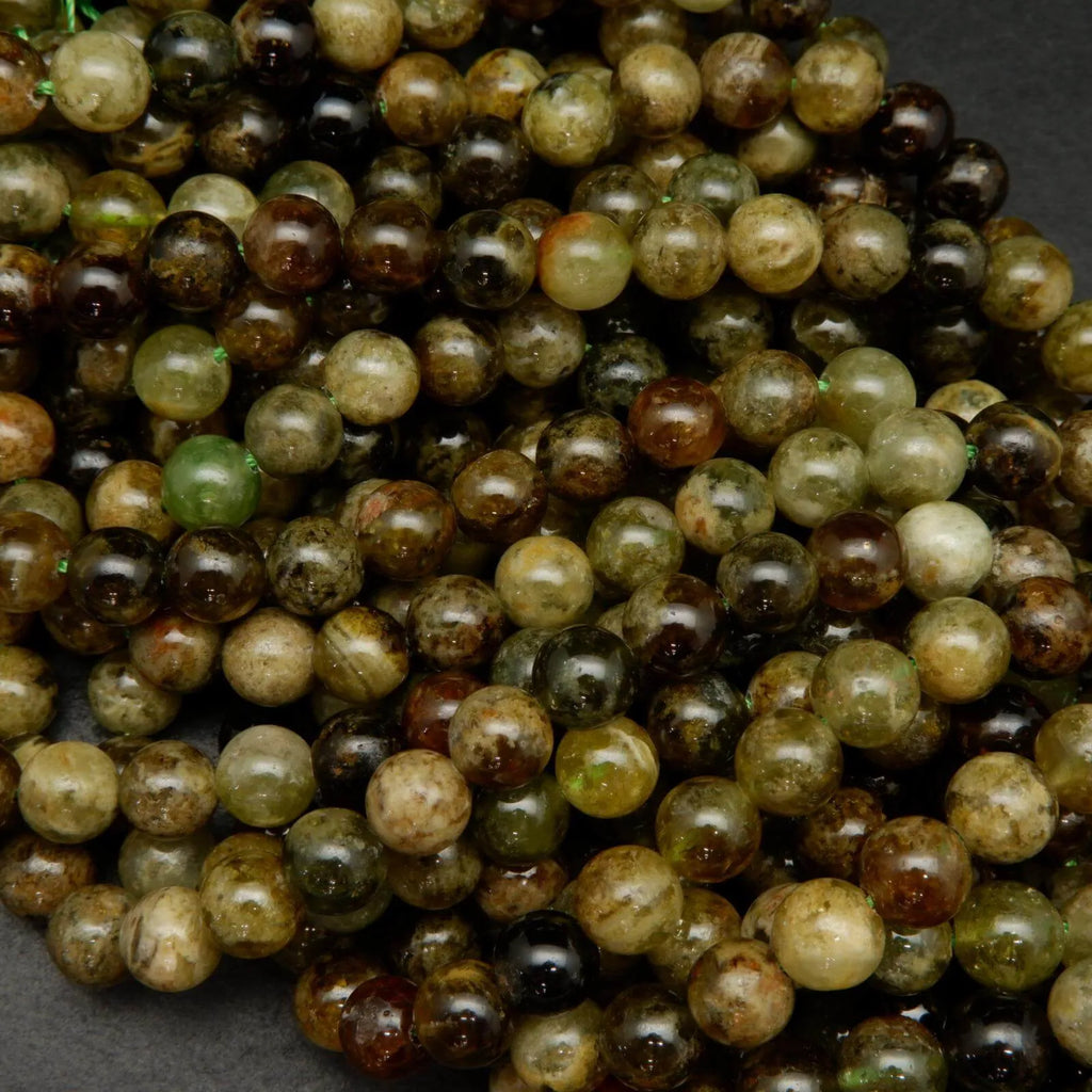Green garnet beads.