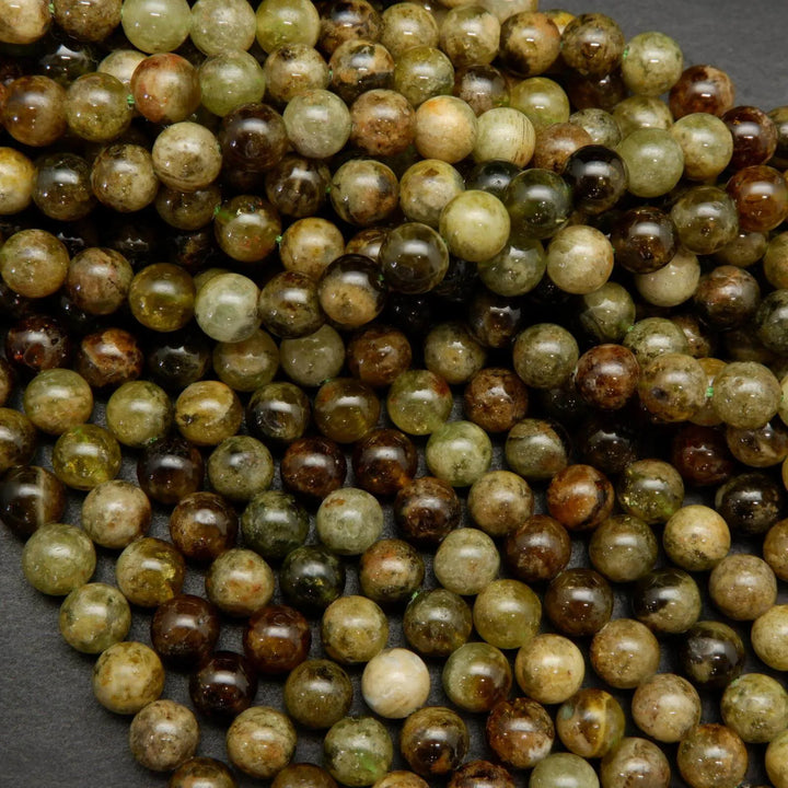 Green garnet beads.
