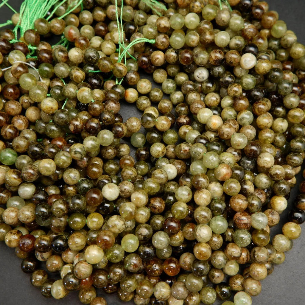 Green garnet beads.