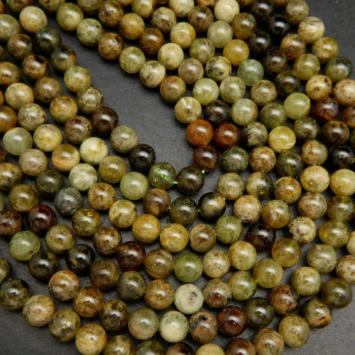 Green garnet beads.
