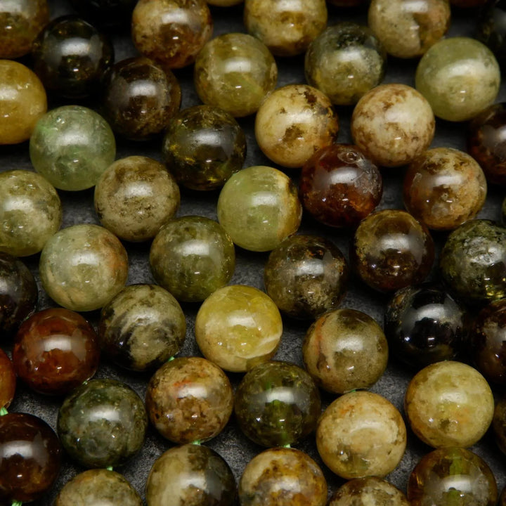 Green garnet beads.