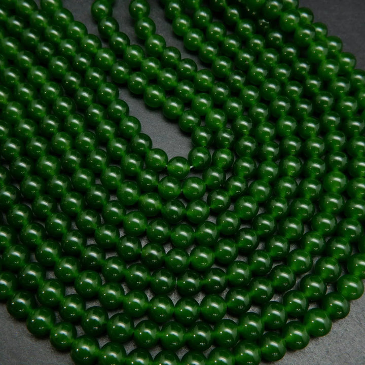 Dyed green jade beads.
