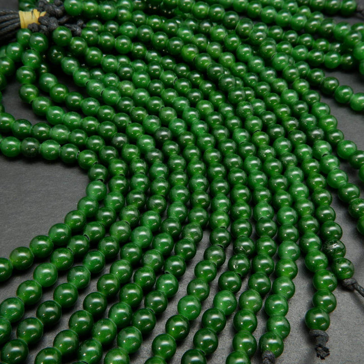 Green jade large hole beads.