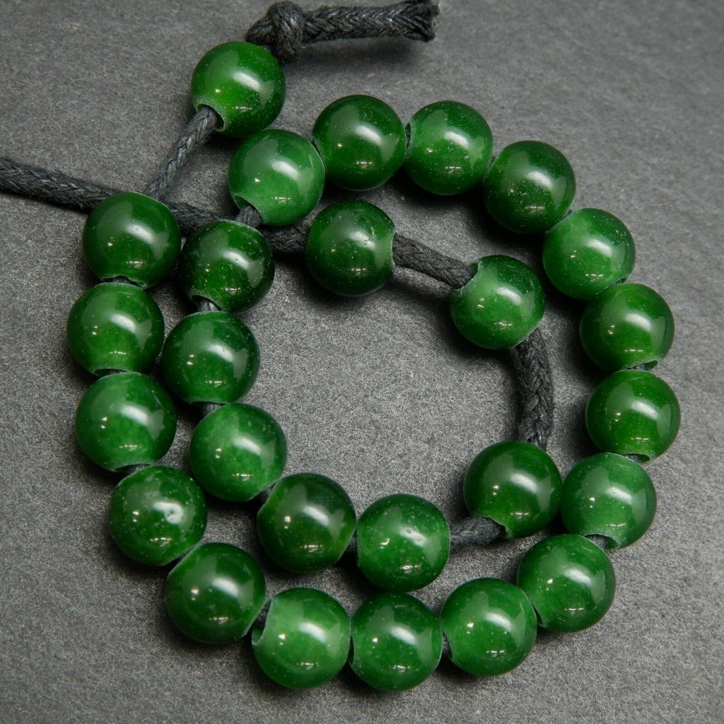 Green jade large hole beads.