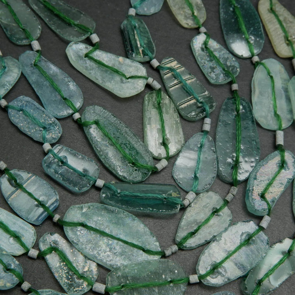Roman glass oval beads.