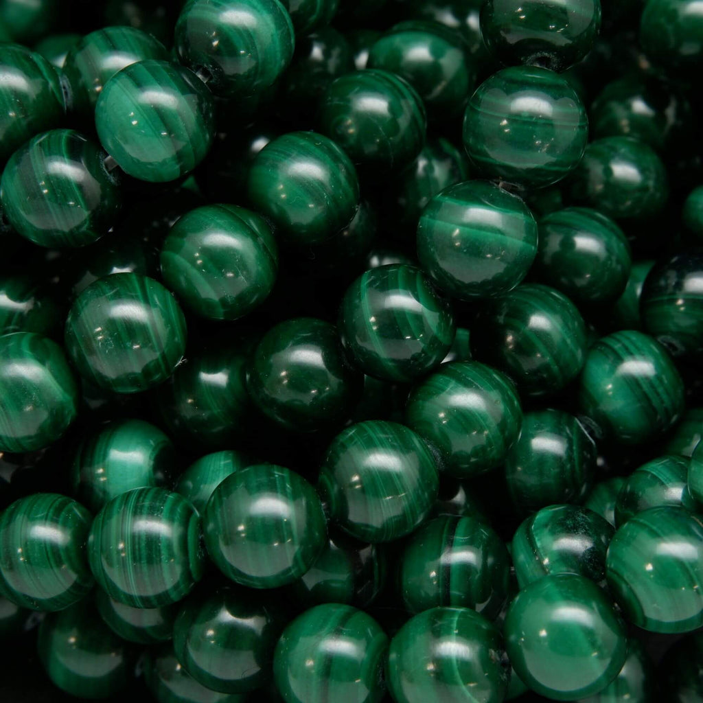Round Malachite Beads for Jewelry Making