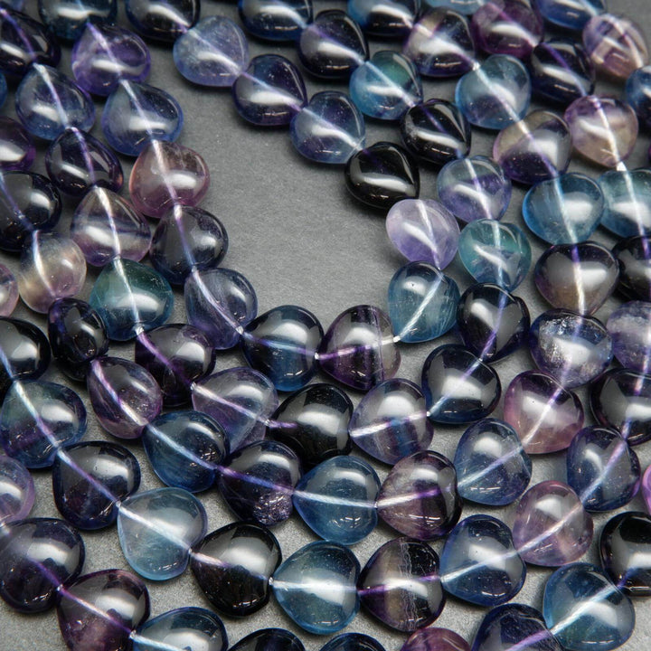Heart shape fluorite beads.