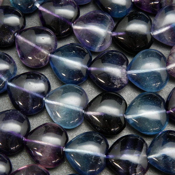 Heart shape fluorite beads.