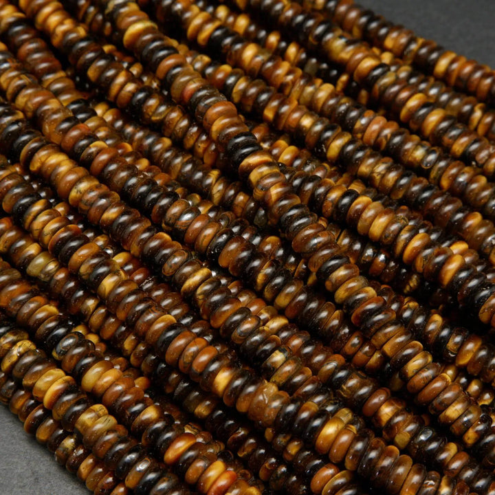 Heishi Disk Tiger Eye Beads.