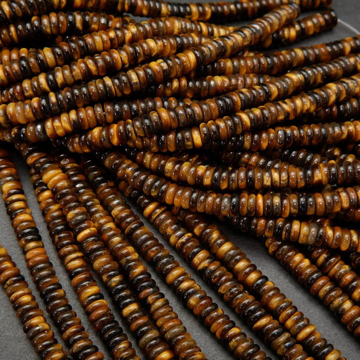 Heishi Disk Tiger Eye Beads.